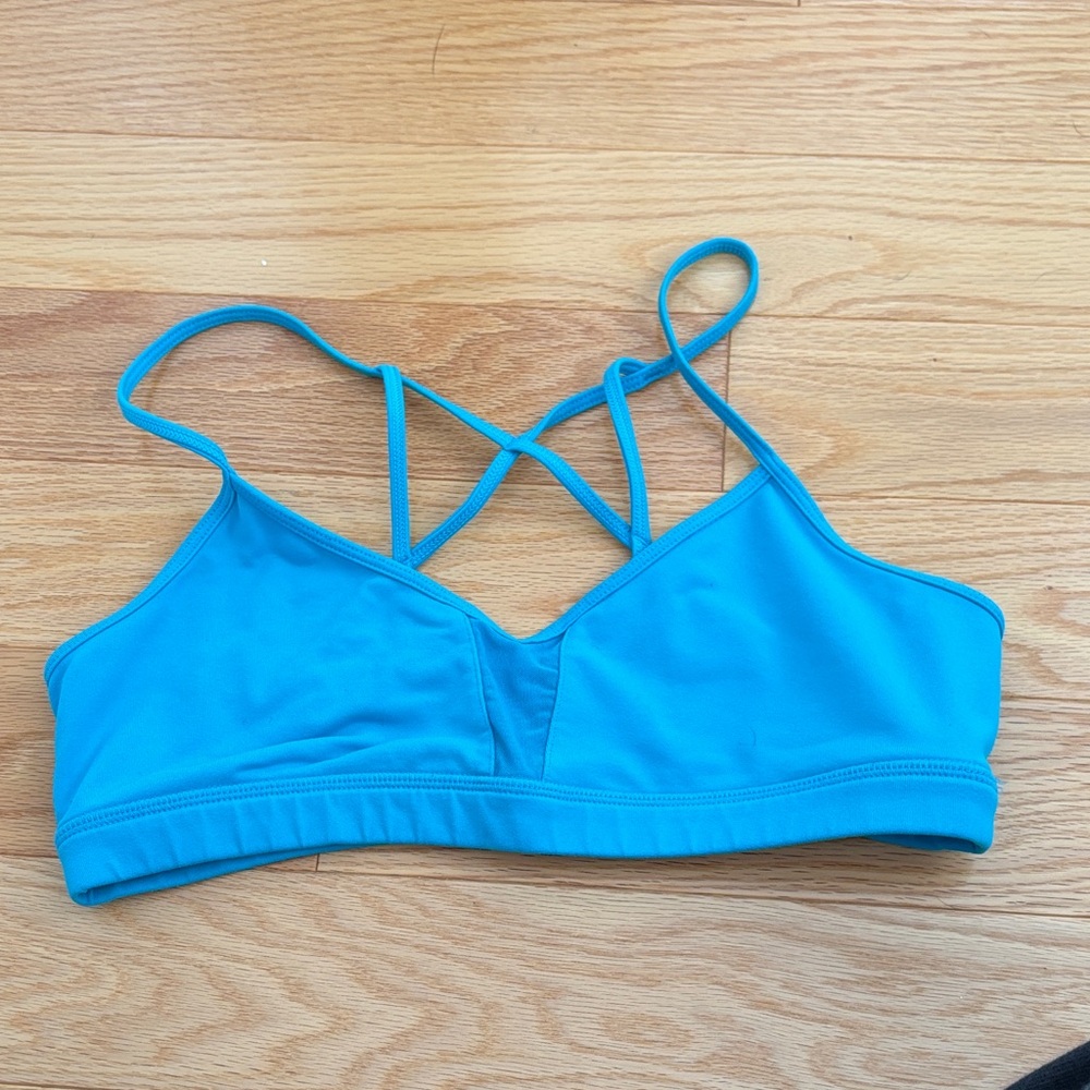 ALO Yoga Turquoise Strappy Sports Bra